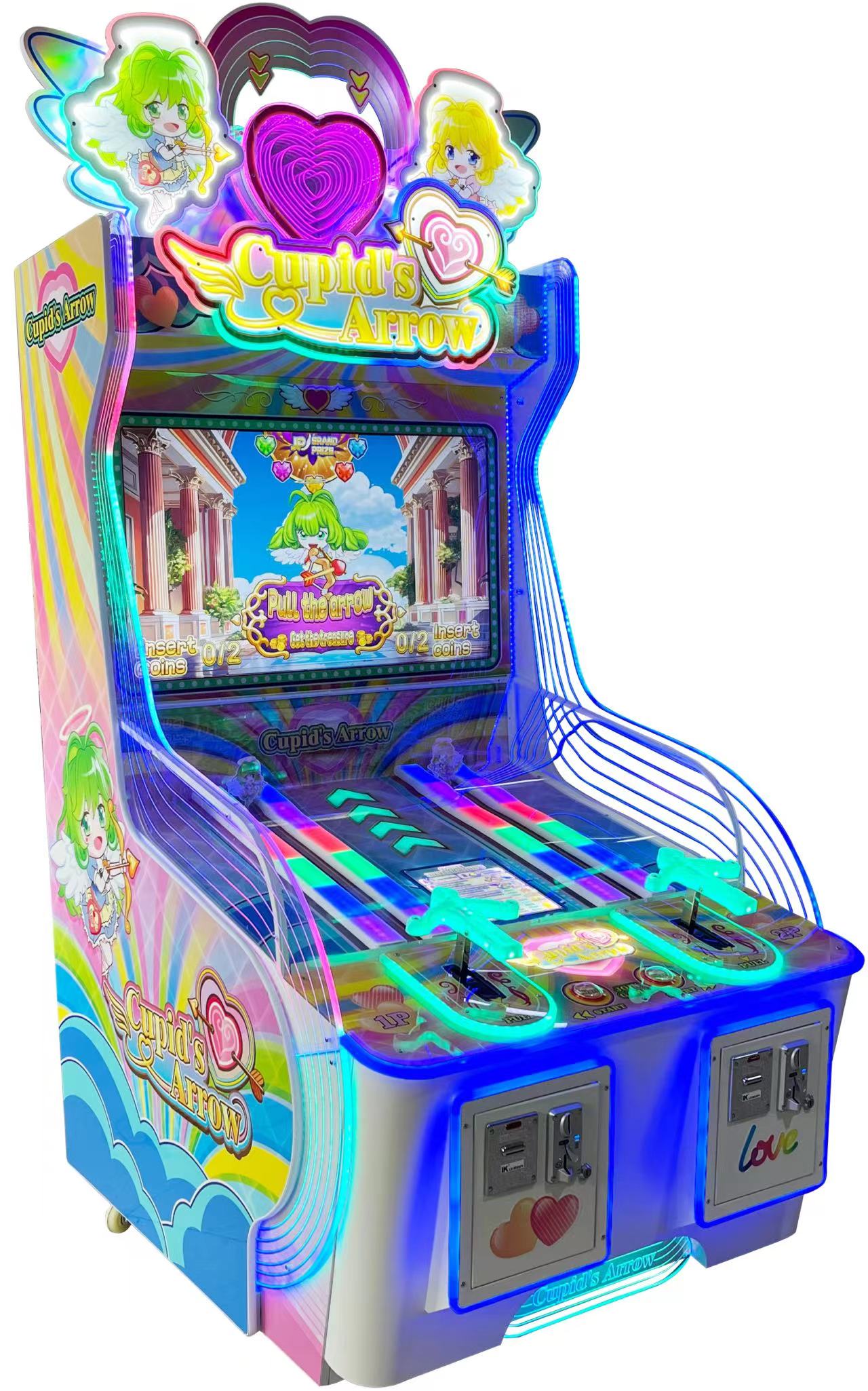 Attractive Coin Operated Arcade Lottery Ticket Machine Cupid's Arrow Games for Game Center