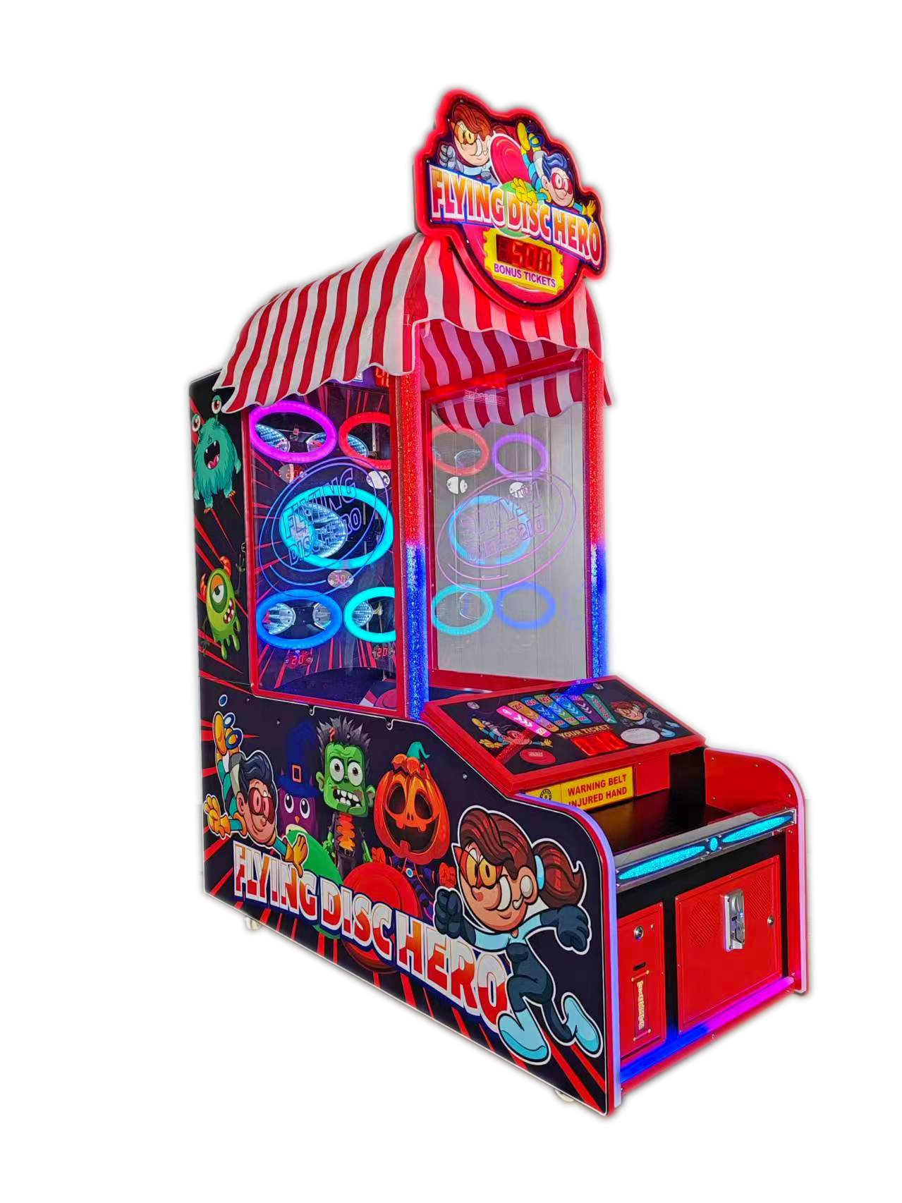 New design coin operated arcade ticket redemption games flying disc hero lottery amusement game machine