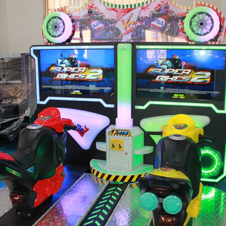 42LCD Hot selling coin operated FF moto double seats racing arcade game machine