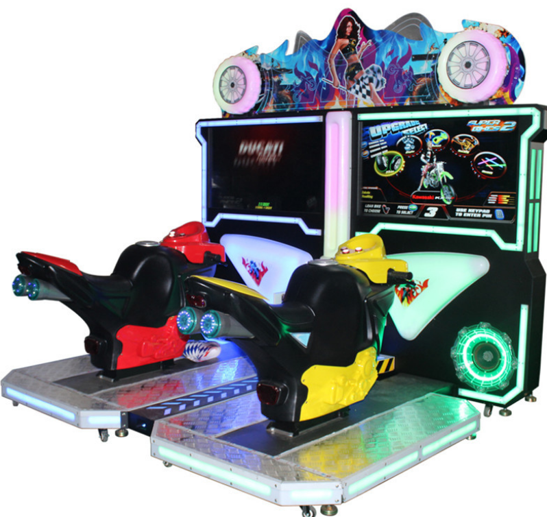 42LCD Hot selling coin operated FF moto double seats racing arcade game machine